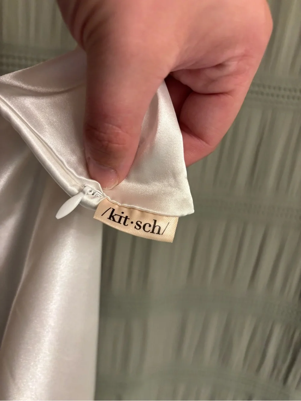 Kitsch White Satin Pillow Case - NWOT